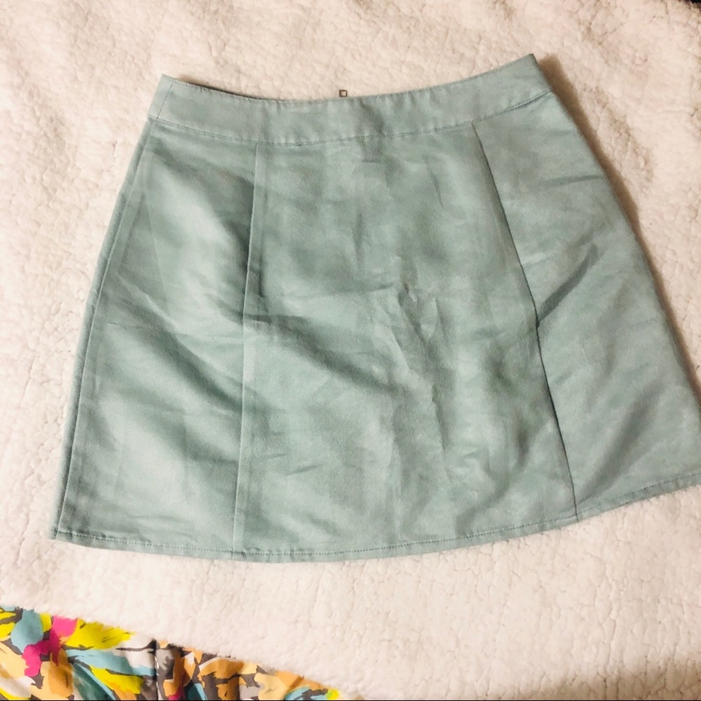 π Faux Suede Mini Skirt - Picture 2 of 4